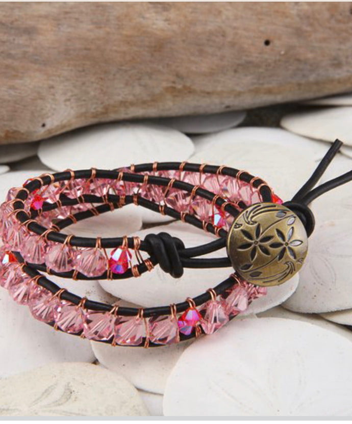 Swarovski Crystal Rose Pink Bracelet